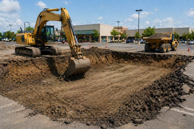 Parking Lot Excavation in Cypress, TX